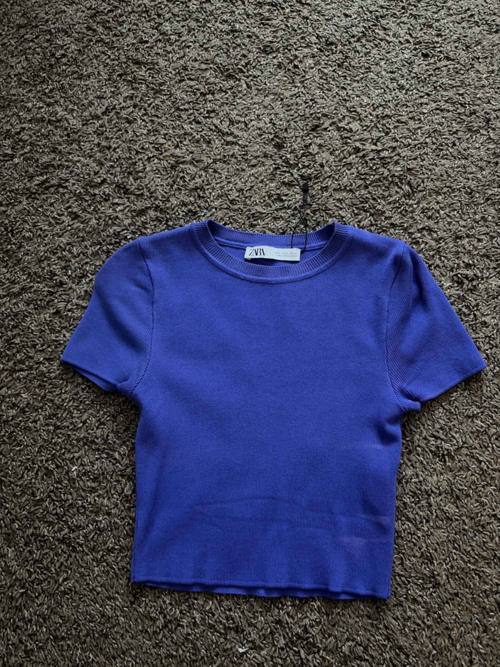 Zara Purple Short Sleeve Knit Top